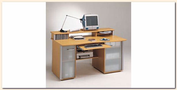 Computer tables with shelfs for CD and DVD disks. Computer tables with  curbstones