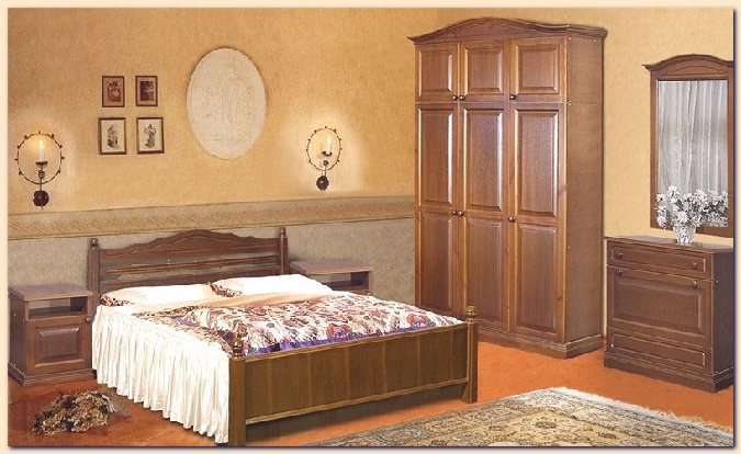 Dcoration chambre  coucher meubles bois 