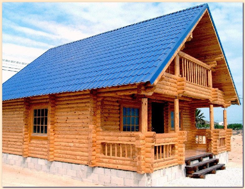 Srubove stavby. Dřevo a dřevěné materiály.