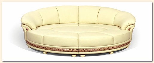 Круглый кожаный диван. Кожаные диваны на заказ. Производство эксклюзивной мягкой мебели.