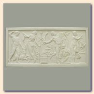 Bas-relief, reliefs and high reliefs. A gift shop and business - souvenirs