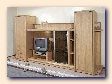Home theater wooden furniture. Solid wood vitrine