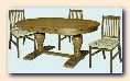 Dining room furniture. Solid wood displayer lunch table and chairs