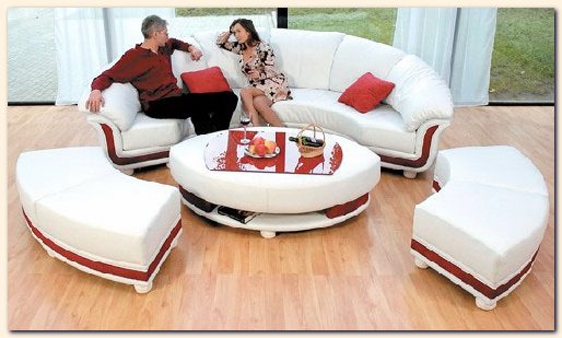 Круглый кожаный диван. Кожаные диваны на заказ. Производство эксклюзивной мягкой мебели.